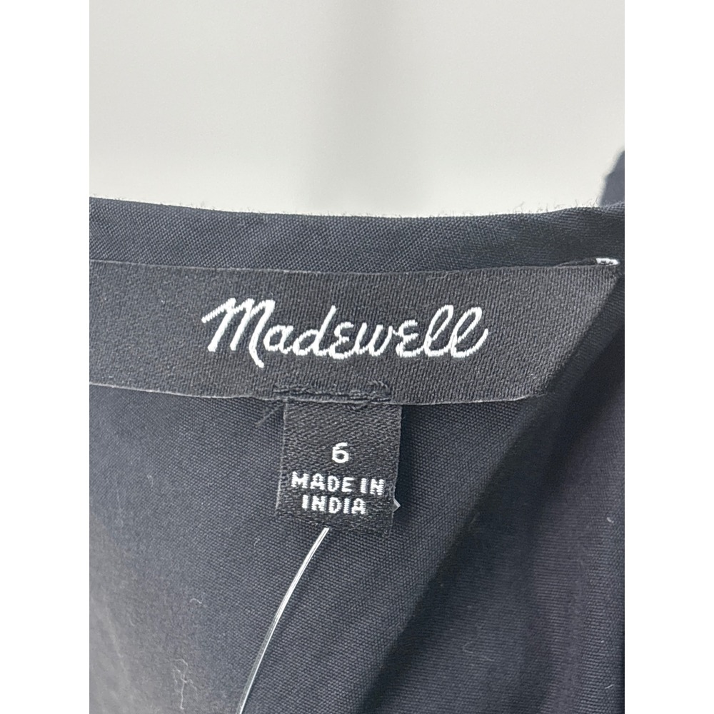 Madewell V-Neck Circle Seamed Maxi Dress True Black Sleeveless Cotton 6 NW050 - Picture 10 of 13